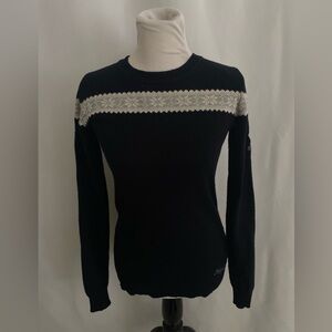 Kingsland Equestrian Sweater Women Small Black Long Sleeve Pullover Sweater Logo